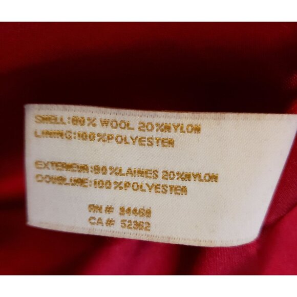 Vintage Laundry by Shelli Segal Red Military Style 80% Wool Midi Coat Size 4 GUC - Picture 9 of 9